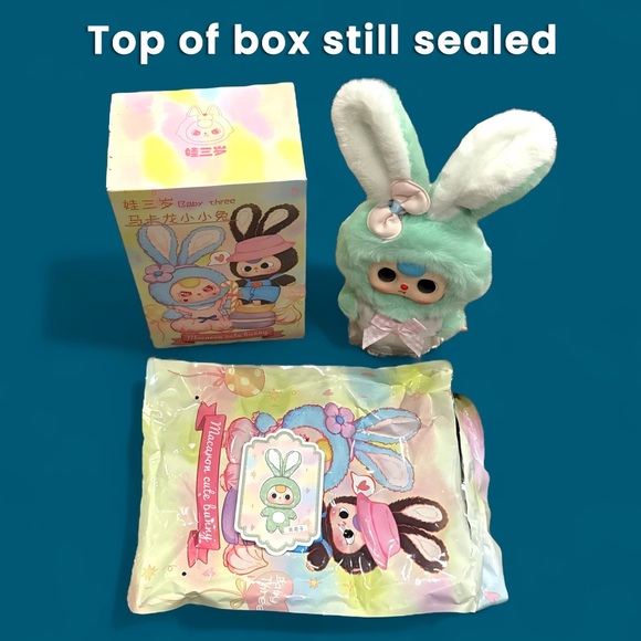 Baby Three Macaron Rabbit Stuffed Pendant - Picture 4 of 16